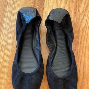 Like New Tory Burch Black Suede Flats 5.5